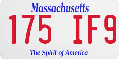 MA license plate 175IF9
