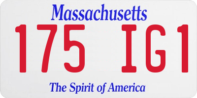 MA license plate 175IG1
