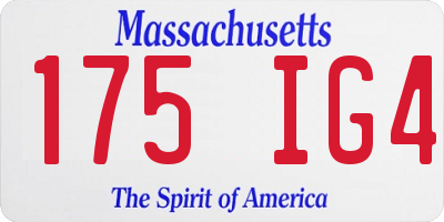 MA license plate 175IG4
