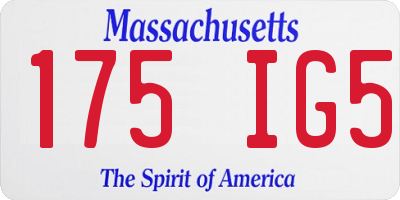 MA license plate 175IG5
