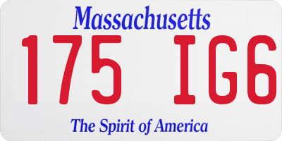MA license plate 175IG6