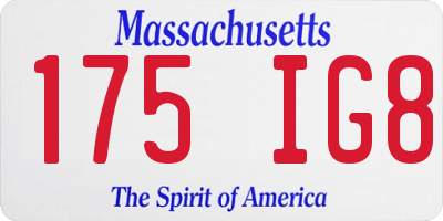 MA license plate 175IG8