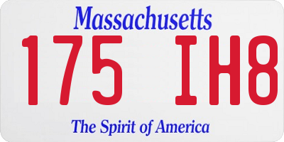 MA license plate 175IH8