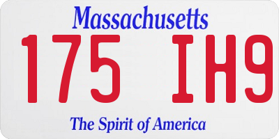 MA license plate 175IH9