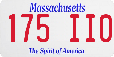 MA license plate 175II0