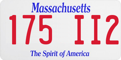 MA license plate 175II2