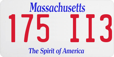 MA license plate 175II3