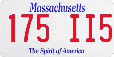 MA license plate 175II5