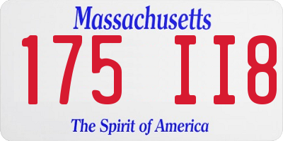 MA license plate 175II8