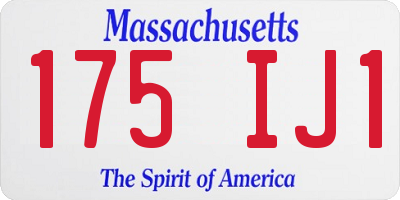 MA license plate 175IJ1