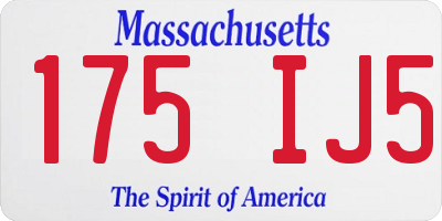MA license plate 175IJ5