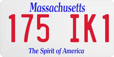 MA license plate 175IK1
