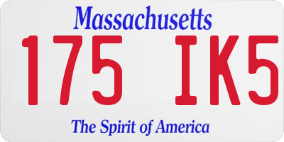 MA license plate 175IK5