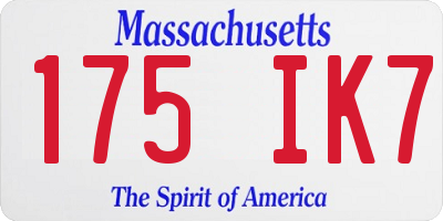MA license plate 175IK7
