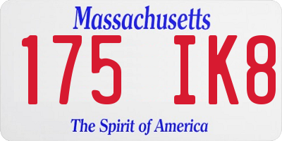 MA license plate 175IK8