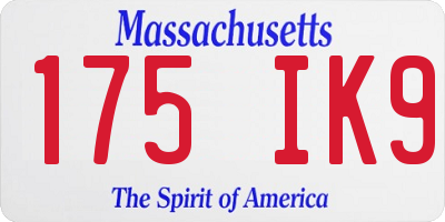 MA license plate 175IK9