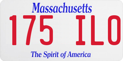 MA license plate 175IL0