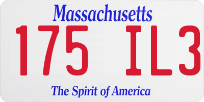MA license plate 175IL3