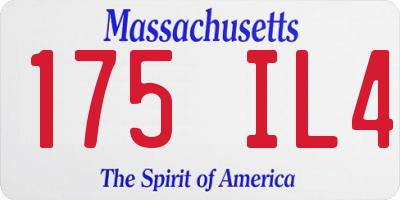 MA license plate 175IL4