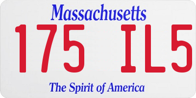 MA license plate 175IL5