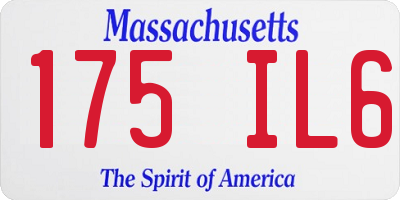 MA license plate 175IL6