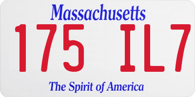 MA license plate 175IL7