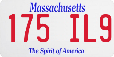 MA license plate 175IL9