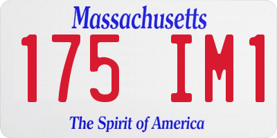 MA license plate 175IM1
