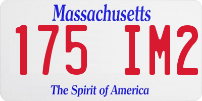 MA license plate 175IM2