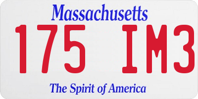MA license plate 175IM3