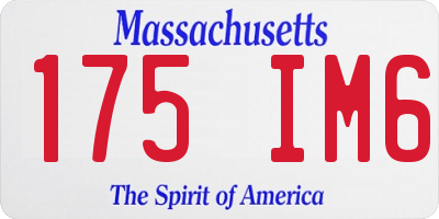 MA license plate 175IM6