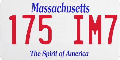 MA license plate 175IM7