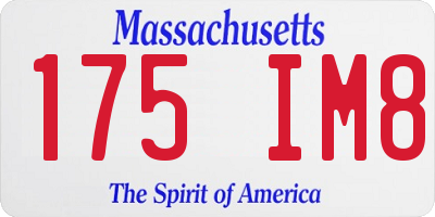 MA license plate 175IM8