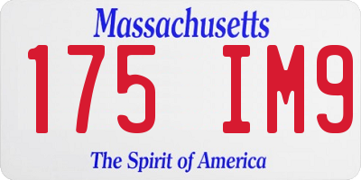 MA license plate 175IM9