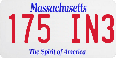 MA license plate 175IN3