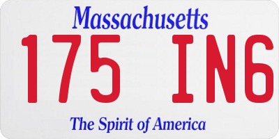 MA license plate 175IN6
