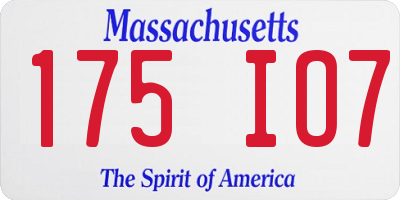 MA license plate 175IO7