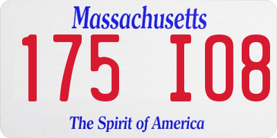 MA license plate 175IO8