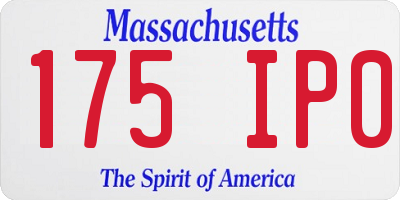 MA license plate 175IP0