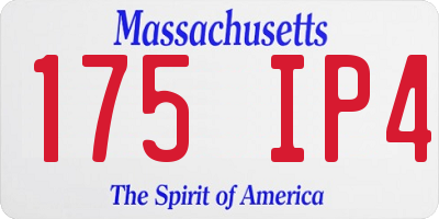 MA license plate 175IP4