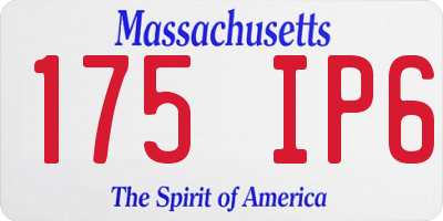 MA license plate 175IP6