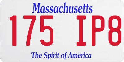 MA license plate 175IP8