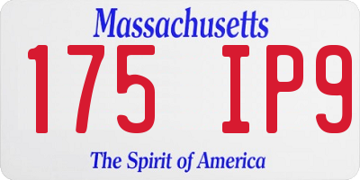 MA license plate 175IP9