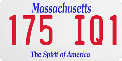 MA license plate 175IQ1