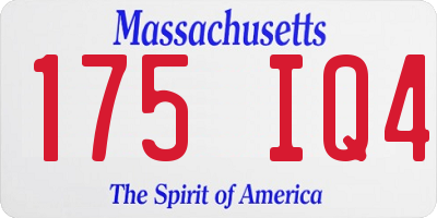 MA license plate 175IQ4