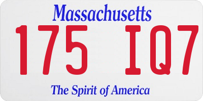 MA license plate 175IQ7