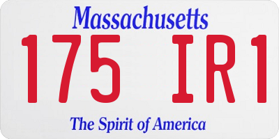 MA license plate 175IR1
