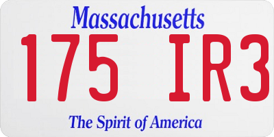 MA license plate 175IR3