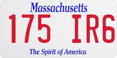 MA license plate 175IR6