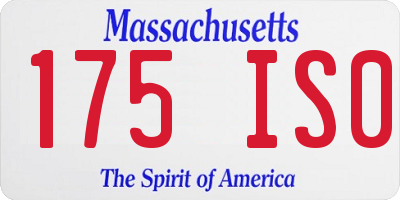 MA license plate 175IS0
